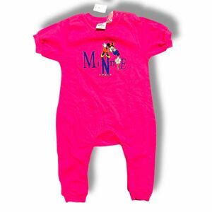 Vintage Disney Minnie Mouse Pink One Piece Baby One Piece Romper 24 Months NWT